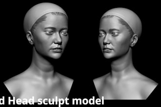 sculpt 3d realistic head bust up full body model 3d portrait for 3d printing