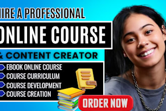 do online course content creation, course curriculum, lesson plan and ppt slides