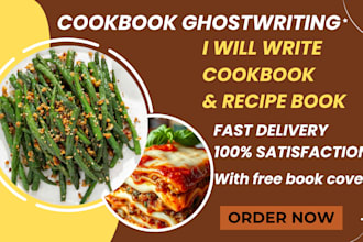 be your cookbook ghostwriter recipe book writer meal plan book design cookbook