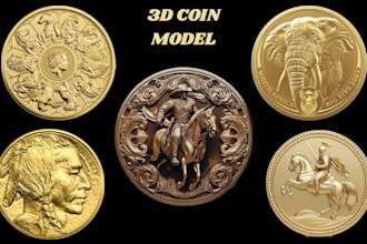 3d coin model 3d bas relief 3d coin pendent medallion cnc coin stl for printing