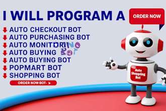 automatic purchase bot,auto checkout bot, shopping bot, pokemon bot, cart bot