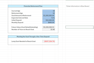 create a retirement or savings goal calculator