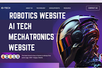 develop professional robotic engineering website ai tech electronics website