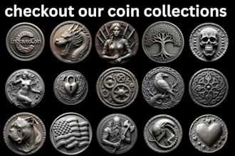 sculpt 3d printable coin bas relief medallion pendant coin cnc logo coin