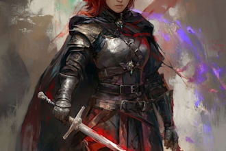 draw a fantasy character art for dnd or similar