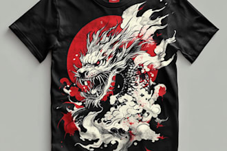 make japanese art streetwear t shirt design illustration