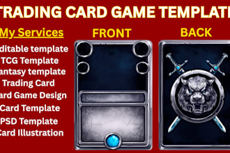 design trading game card template, editable tcg ccg mtg card frame illustration