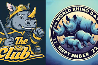 make t shirt mascot hooligan rhinoceros logo