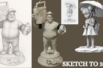 convert 2d to 3d image to 3d model stl for 3d printing ready for painting