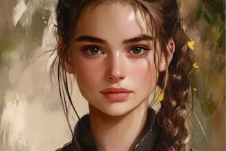 draw digital portrait art oil painting