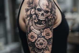 create custom tattoo design, tattoo sleeve