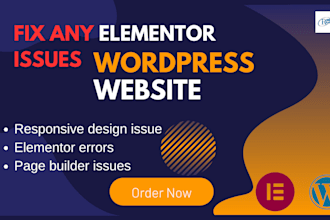 solve elementor bug, responsive issue, speed optimization or header footer issue