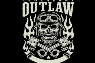 design high quality mc biker, motorcycle logo t shirt design