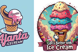 make ice cream, chocolate, bakery, sweets, restaurant logo
