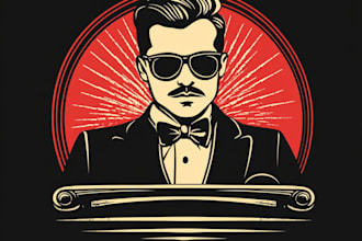 create vintage retro classic custom logo design for business, t shirt, and brand