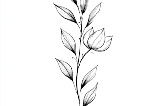 design custom minimalist tattoo in line art style
