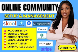 setup skool online course community,mighty network,circle so, learnworlds