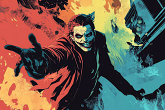 create a comic cover page design illustration