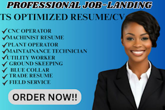 write a machinists, process operators, outdoor and craftsperson resume