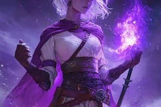 draw dnd character illustration for tcg or splash art for you