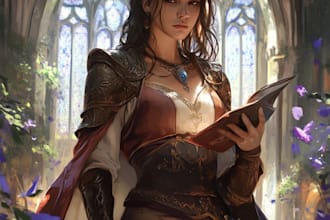 draw dnd party fantasy or game character design dnd art sheet