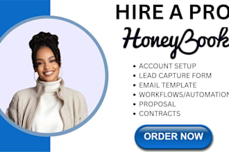 setup honeybook CRM automation workflow design and proposal templates