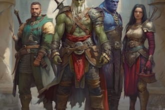 draw a fantasy character art for dnd or similar