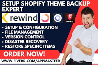 setup shopify theme backup ba ckupmaster oots section tiny tapita filey rewind