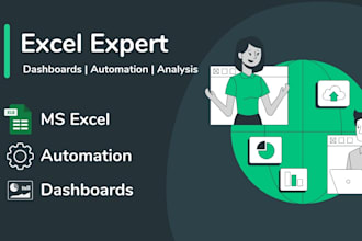 do advanced excel data analysis, automation, and dashboard creation