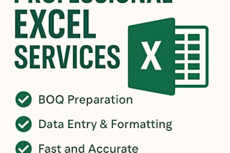 do accurate excel data entry, boq preparation, and spreadsheet formatting