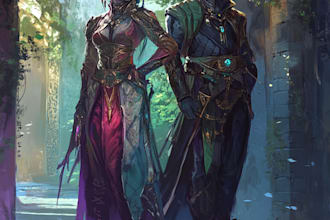 draw d and d character commissions, illustration