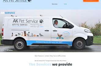 create a professional pet service website for grooming, sitting, or vet care