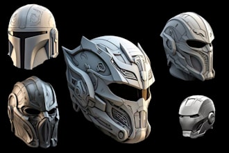 sculpt 3d mask cosplay helmet mask model custom 3d mask  costume 3d printing stl