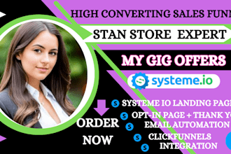 do stan store design, stan store marketing systeme io sales funnel