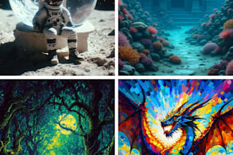 generate custom ai art with stable diffusion or midjourney for your project