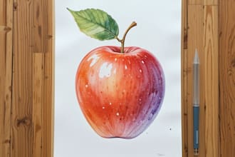 create a digital watercolor botanical illustration