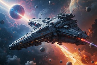 do a sci fi art and spaceship design