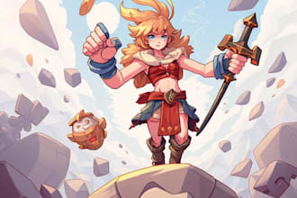 draw pro illustrations, character card game, game art