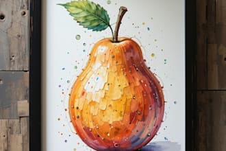 illustrate fruit, plant, or anything in digital watercolor