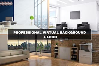 design virtual background for fitness training, online coach, conference