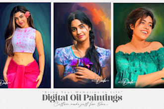 draw digital oil painting based on your photo