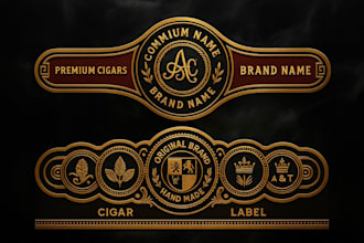 do awesome cigar, label, band and ring logo design with unlimited revisions