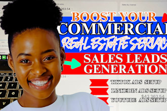 commercial real estate leads via linkedin ads youtube, tiktok ads campaign leads