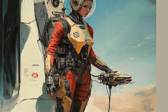 maka a sci fi character and sci fi art