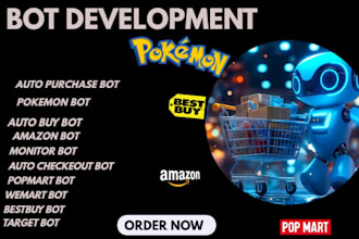 develop auto purchase bot, auto buying, target bot, pokemon bot, popmart bot