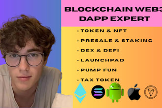 be blockchain developer for web3 dapp, pump fun, smart contract on solana