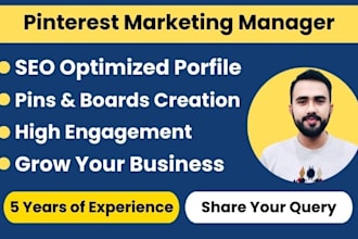 create seo optimized pins posts and boards as a pinterest marketing manager