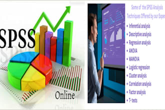 do advanced statistical data analysis using spss, r studio, excel and report