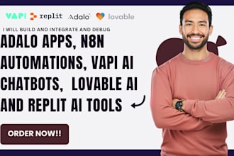 build adalo app, n8n agent ai, lovable ai, replit debugging vapi ai integration