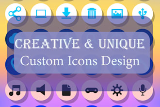 design creative and unique custom icons for web and app